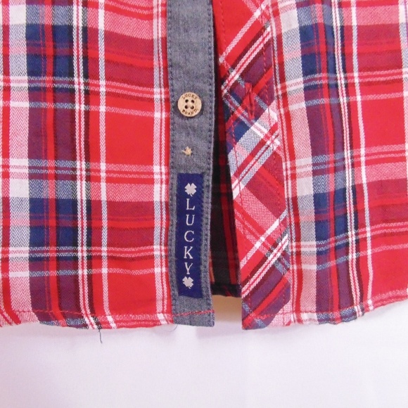 Lucky Brand short sleeve shirt button front kids M - Picture 2 of 5